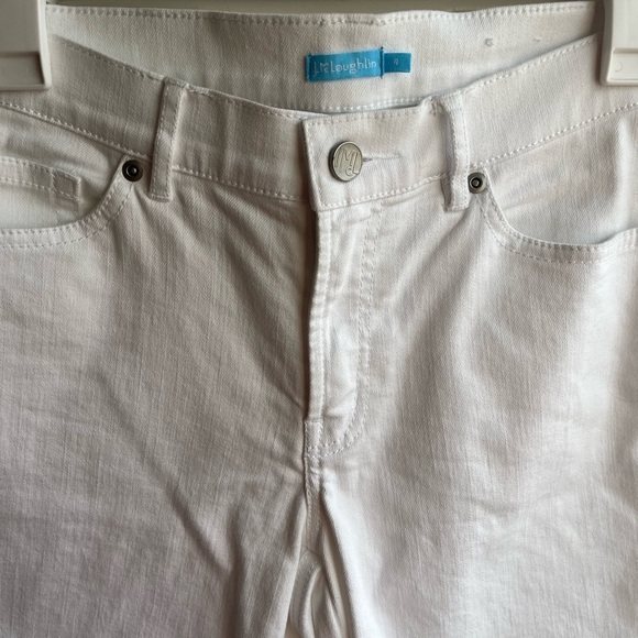 J. McLaughlin Women’s White Denim Cropped Raw Hem Side Slit Jeans Size 4 - Picture 3 of 7